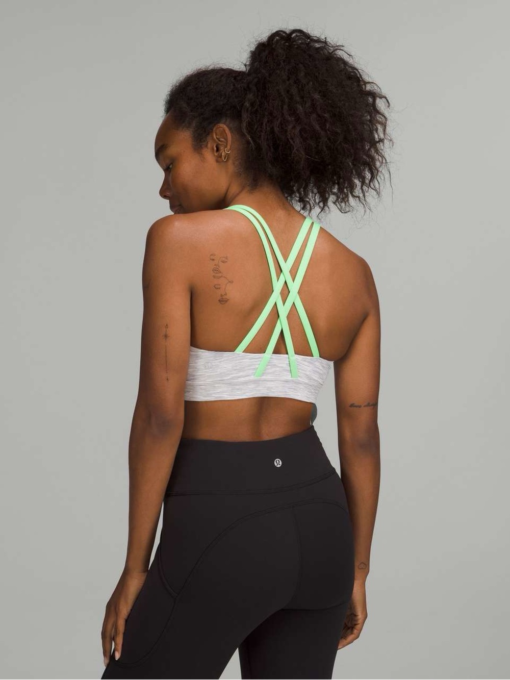 Lululemon Energy Bra - Wee Are From Space Nimbus Battleship / Scream Green Light